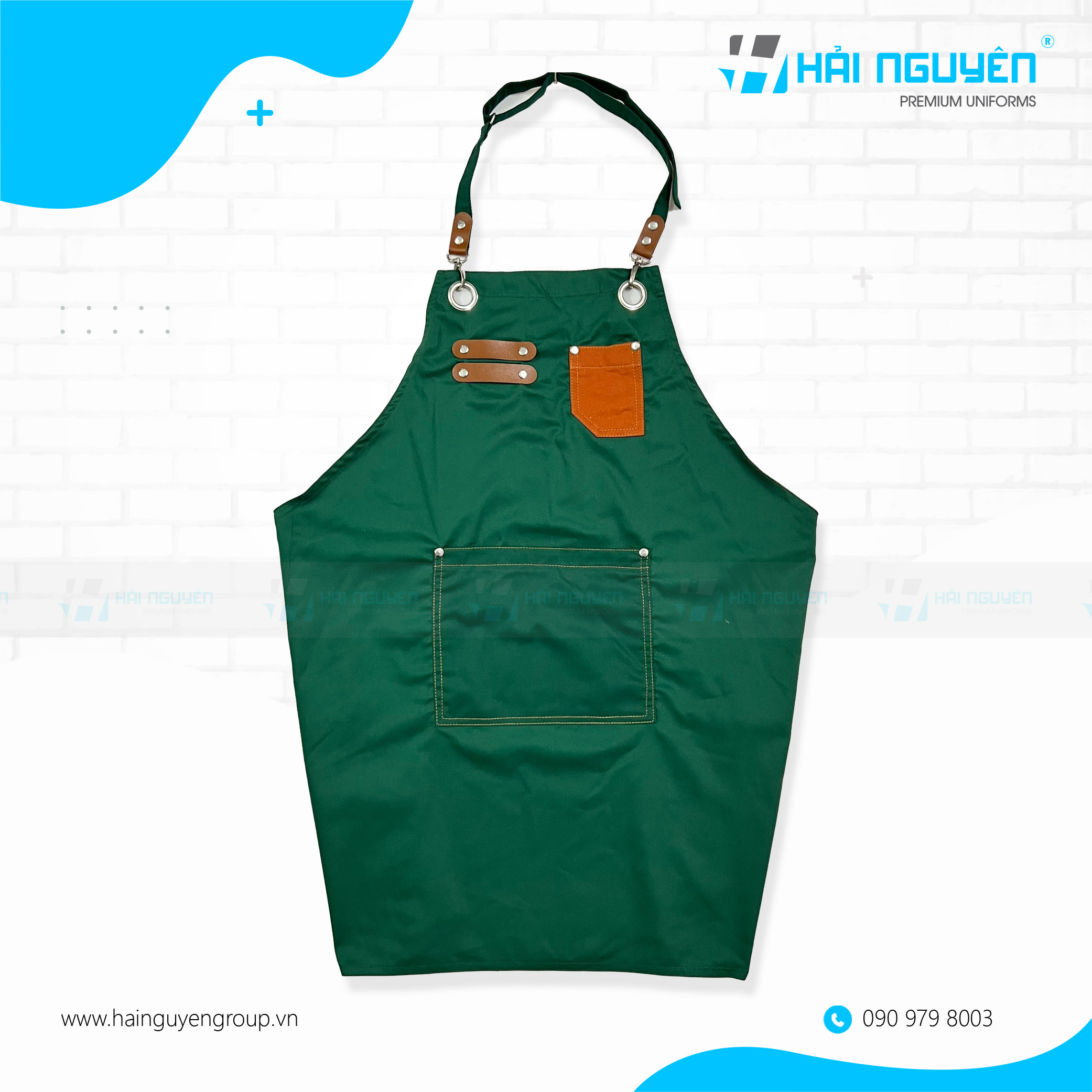 Tạp dề pha chế tạp dề phục vụ dành cho Nam Nữ làm tạp dề đồng phục vải kaki cotton Hàn Quốc