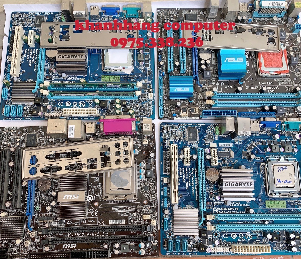 Combo main g41 các loại + chip core2duo e7400, e8400