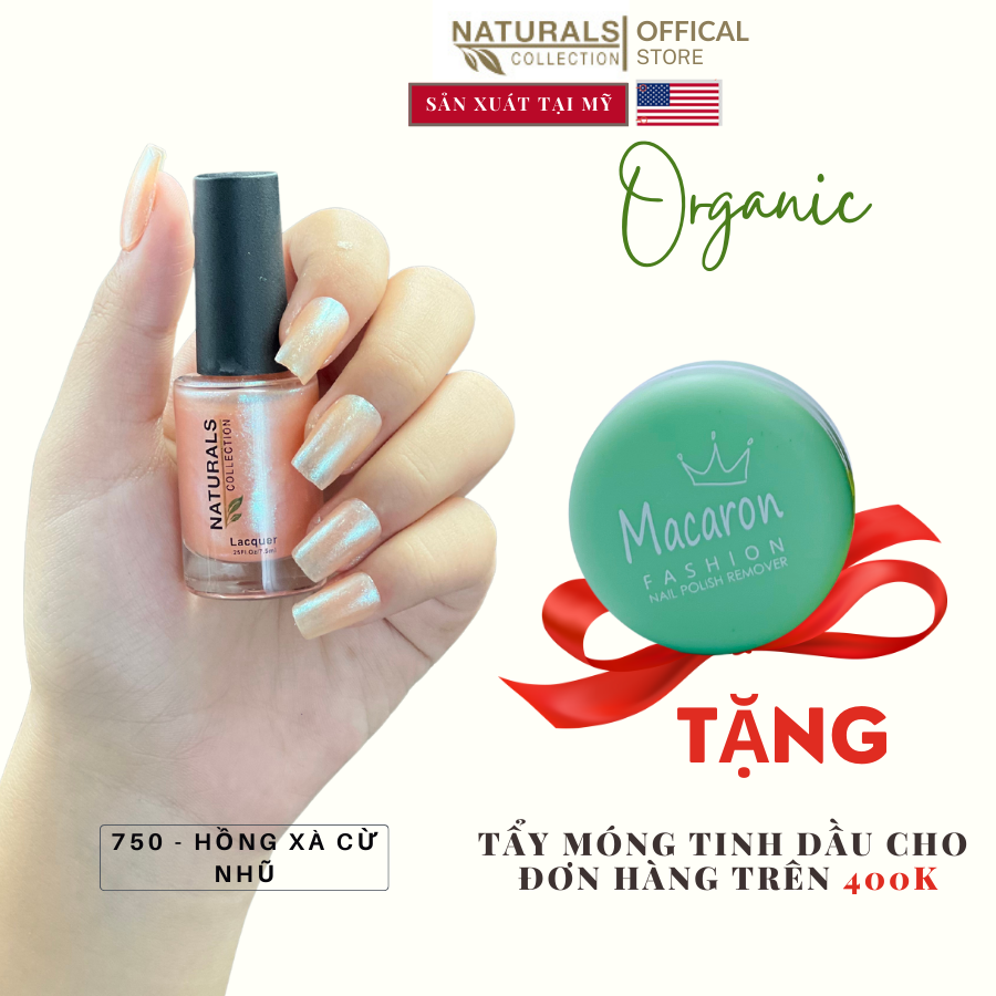 Sơn móng tay hữu cơ màu Hồng Xà Cừ USA NATURALS COLLECTION sử dụng được cho mẹ bầu và trẻ em - 7.5ml - 750