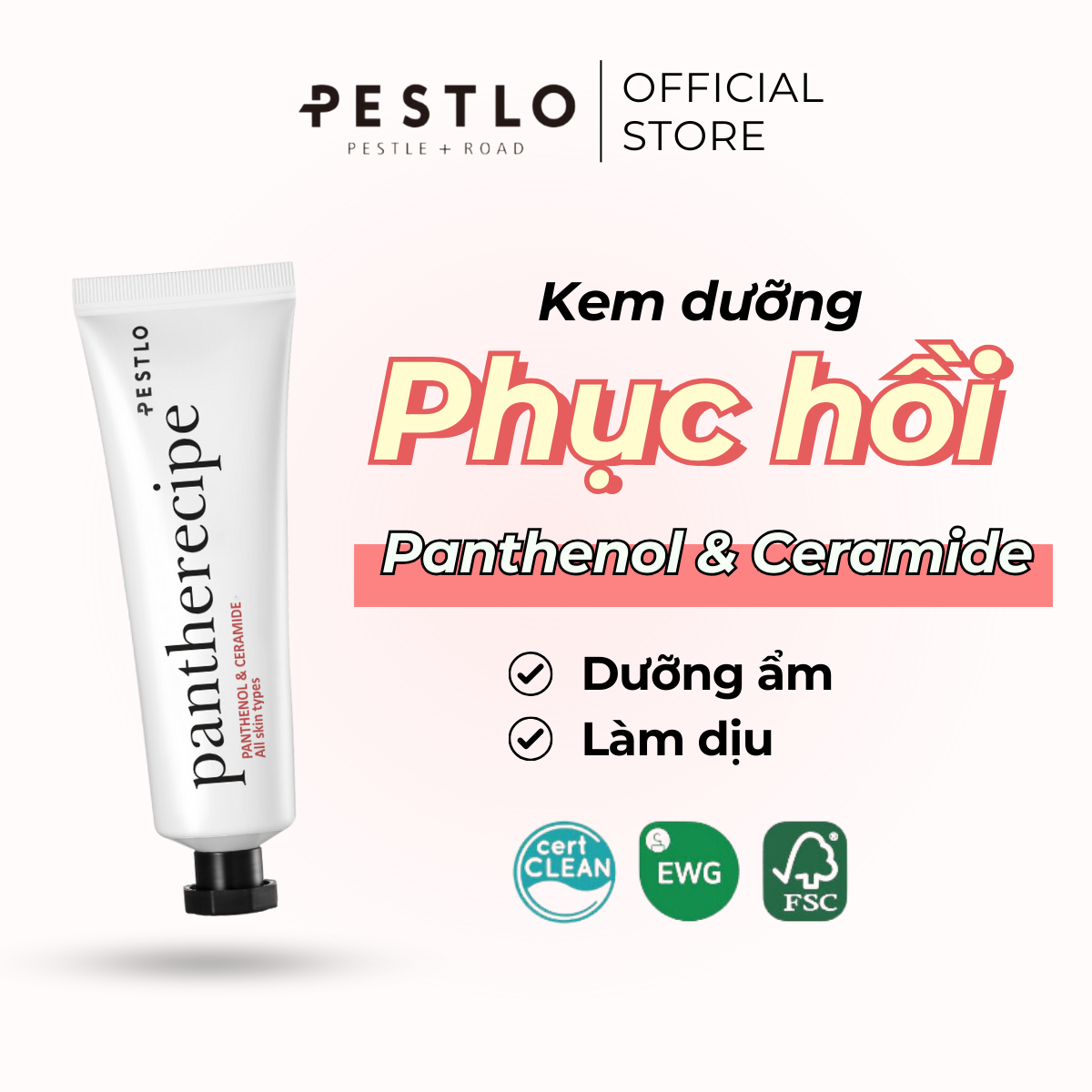 Kem dưỡng ẩm PESTLO Panthenol & Ceramide