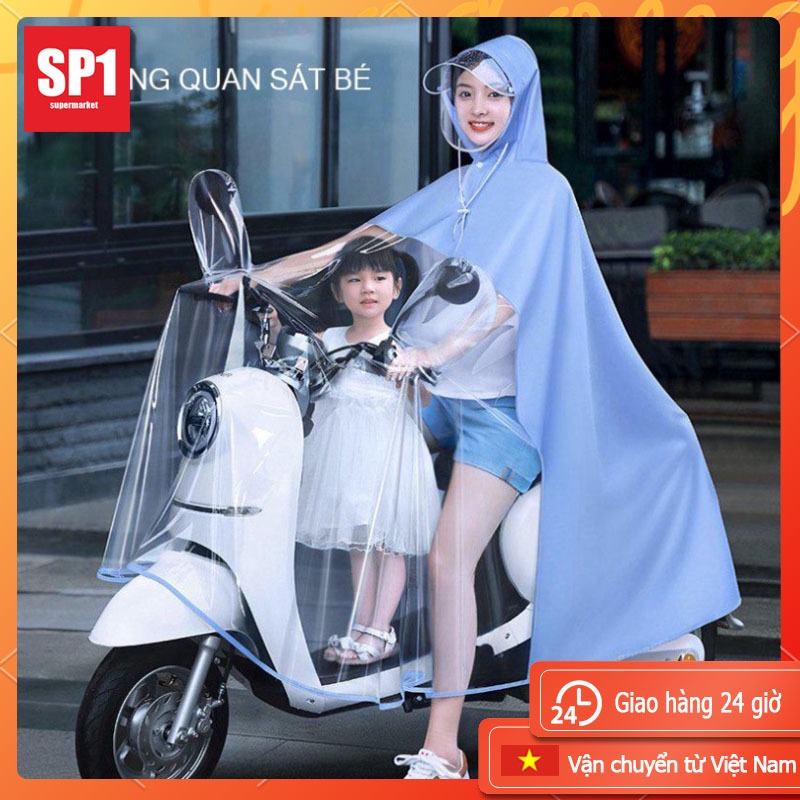Áo mưa trong suốt cao cấp cho mẹ và bé