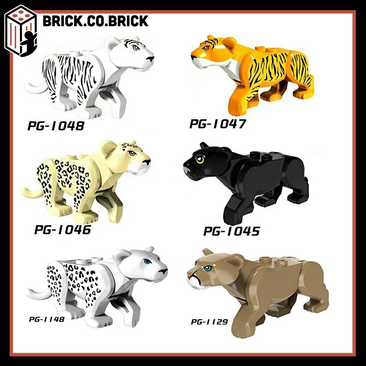 Mô hình báo đốm đồ chơi lắp ráp động vật rừng xanh minifigure animal báo & hổ pg1045-pg1048