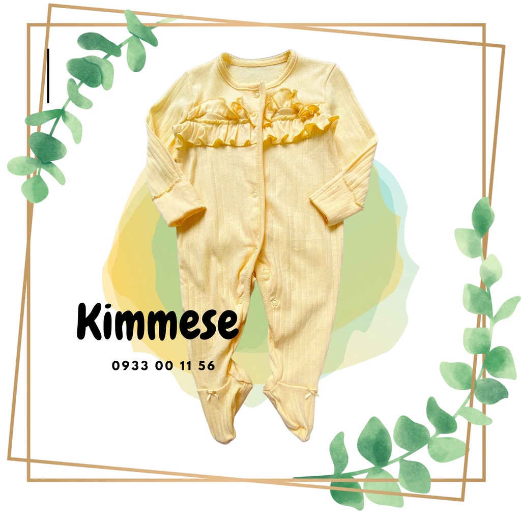[HCM][Freeship + Hoàn xu 30k] George Vàng Bèo Thông Hơi - Sleepsuit Cho Bé Gái - Body Ngủ Cho Bé