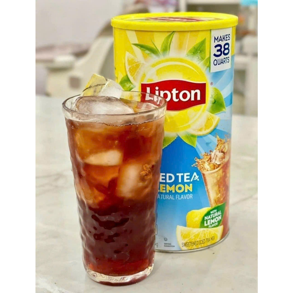 Date 8.2024 Bột Trà Chanh Lipton Iced Tea Mix Natural Flavor 2.54Kg Mỹ
