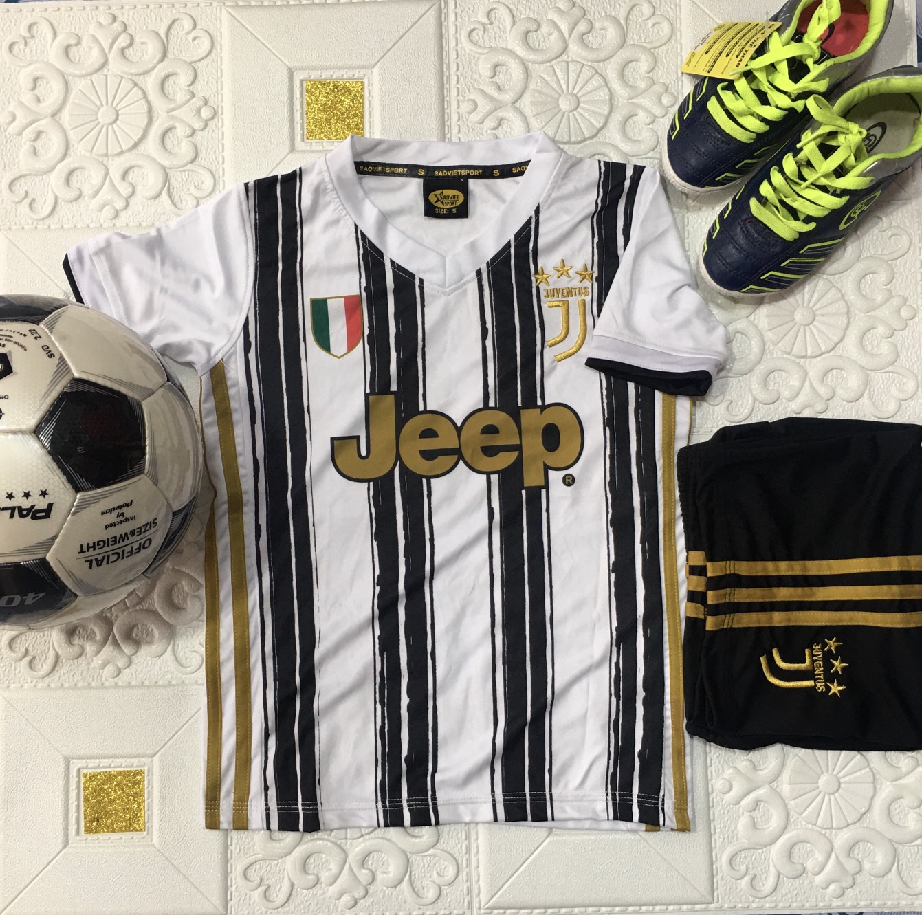 [ẢNH THẬT] Bộ quần áo đá bóng trẻ em, đá banh trẻ em CLB JUVE/JUVENTUS sân nhà mới nhất, thun lạnh cao cấp - LION SPORT