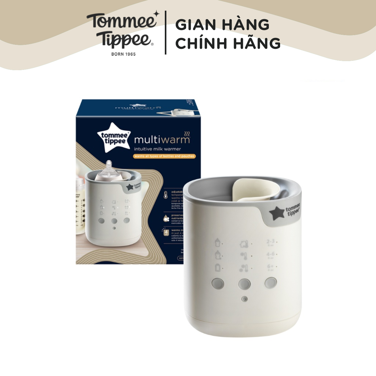 Máy rã đông, hâm nóng bình sữa và túi trữ sữa tự động Tommee Tippee All-in-One
