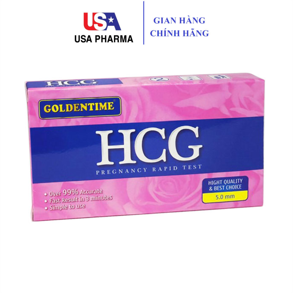Que thử thai hcg goldentime thử thai nhanh chóng chính xác 99.9%