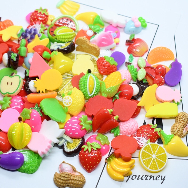 Tặng keo-túi 100 charm/center rau củ quả tặng keo mix đủ mẫu
