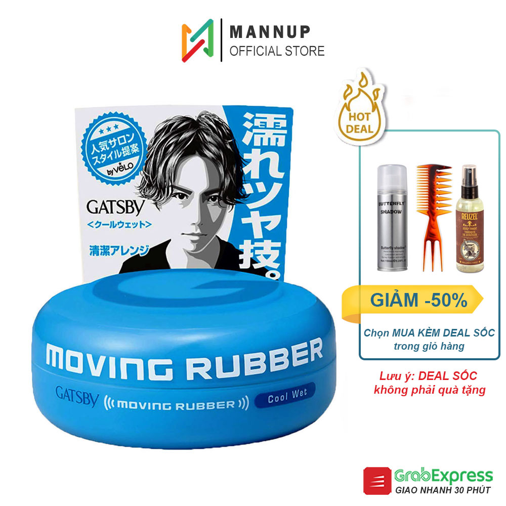 Sáp vuốt tóc gatsby moving rubber cool wet 80g - wax tạo kiểu tóc chính hãng