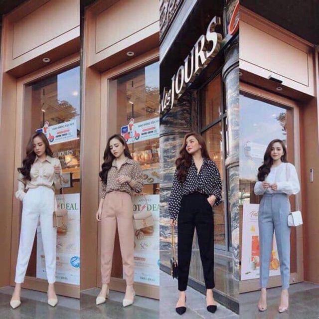 Quần Baggy Cúc Bọc vải tuyết mưa cao cấp chất đẹp chất đẹp..