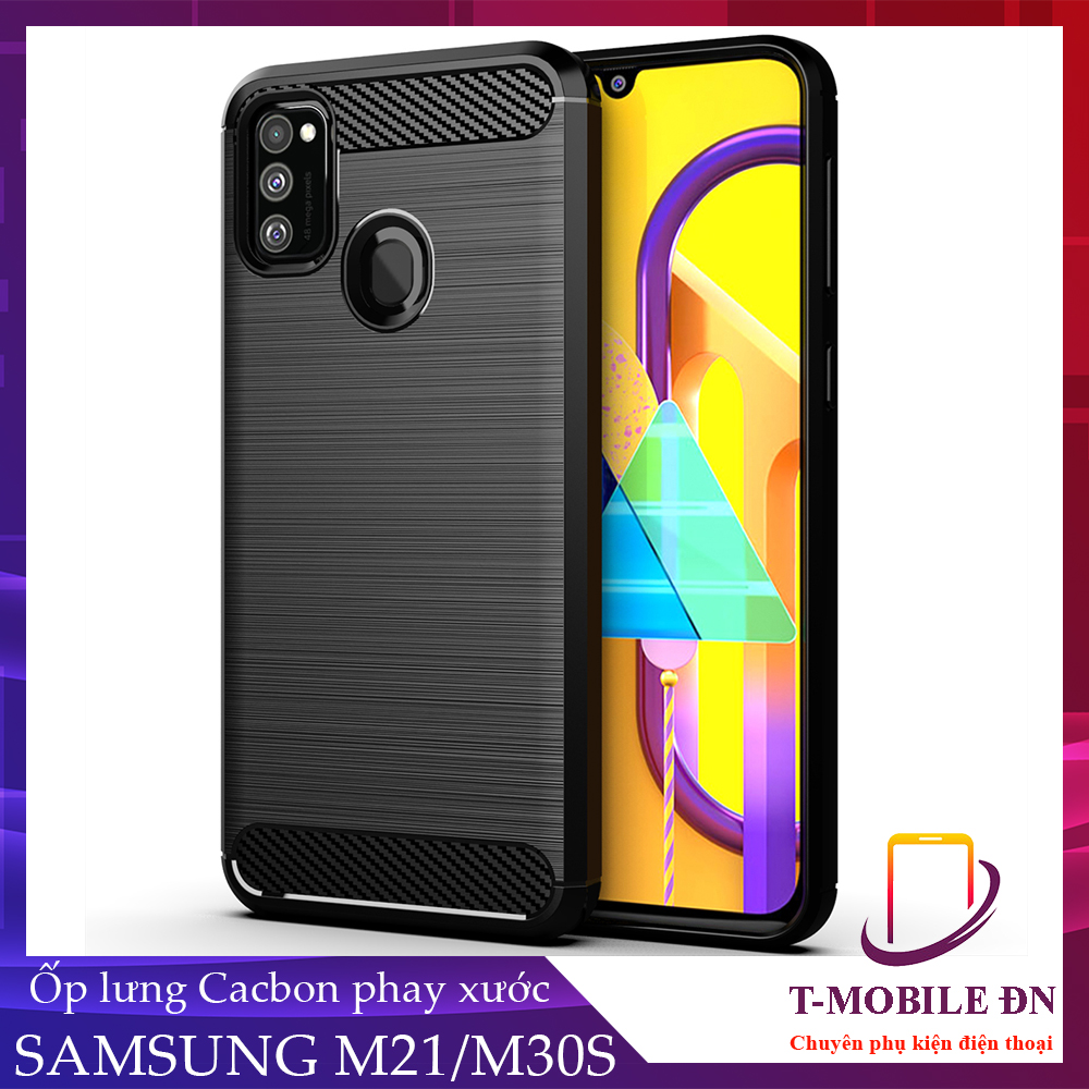 Ốp lưng Samsung M21 M30s silicone mềm Carbon phay xước chống sốc chống vân tay