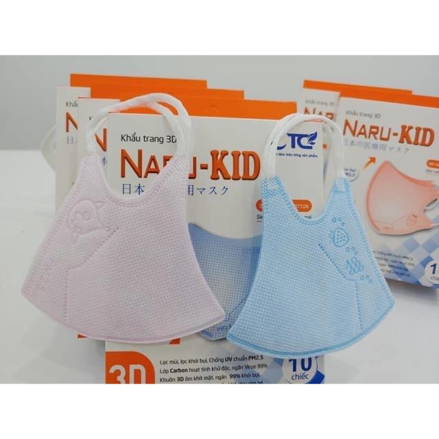 Khẩu trang tiệt trùng 3D Naru cho bé (10 chiếc) HOT SALE