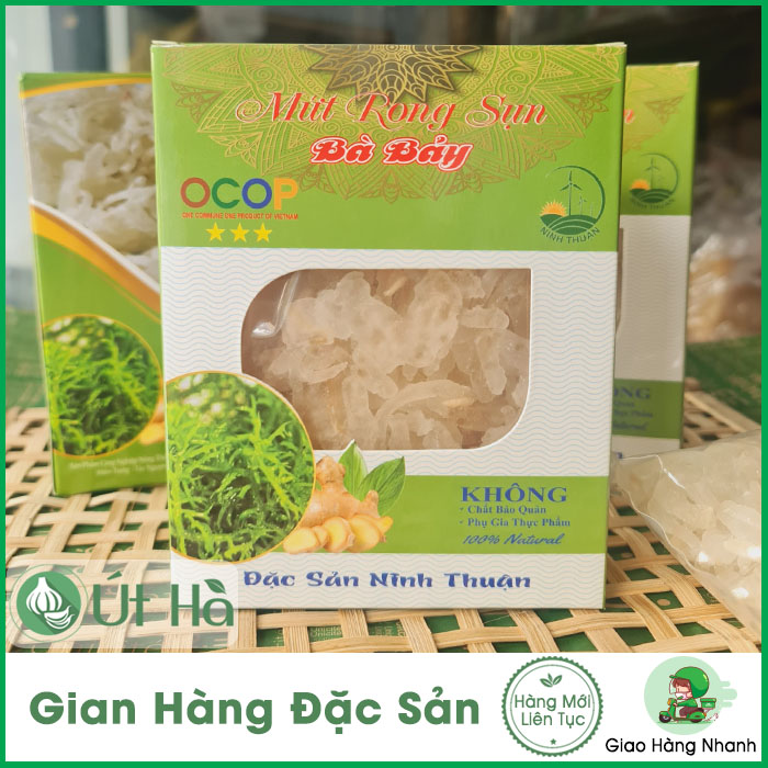 Mứt Rong Sụn Ninh Thuận Hộp 200gr Nguyên Sợi Tự Nhiên Ít Ngọt - Út Hà Đặc Sản