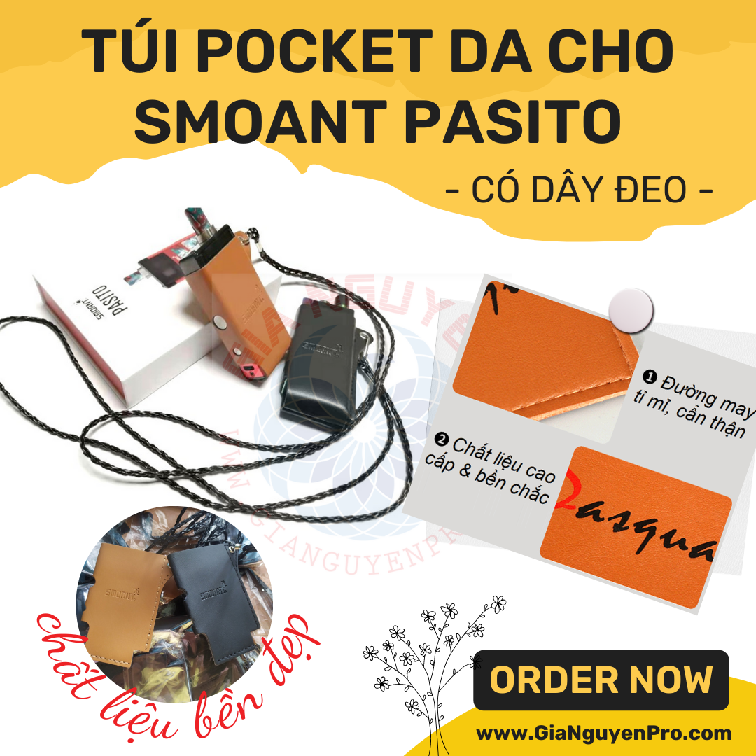 Túi Pocket Da Cho Smoant PASITO Pod Kit - có dây đeo