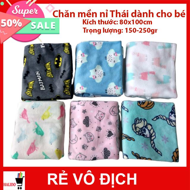 [HCM][MỚI CẬP NHẬT] Chăn Mền Nỉ Thái Lan Cao Cấp dành cho các bé  - Nhiều màu sắc họa tiết dễ thương - KT: 0.8x1m - HALIDO