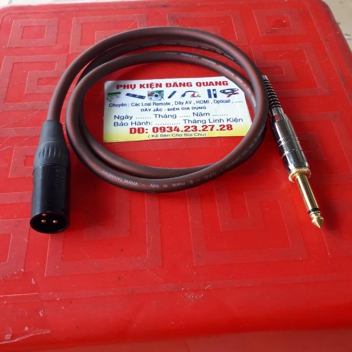 Dây Canon Đực ra 6ly dài 1m , canon chân đồng , dây italy ( 1 sợi )