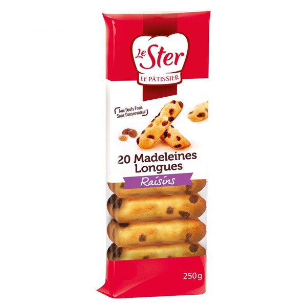 Bánh bông lan trái cây Le.S.ter Madeleines Longues của Pháp 250gr