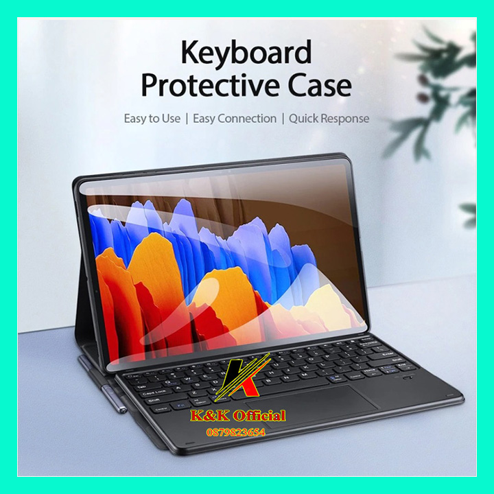 Bao da kèm bàn phím bluetooth samsung tab s7 fe, tab s7+ plus, tab s8+ plus chính hãng dux ducis có bàn di chuột touchpad tiện lợi, bao da thiết kế như 1 chiếc laptop thu nhỏ