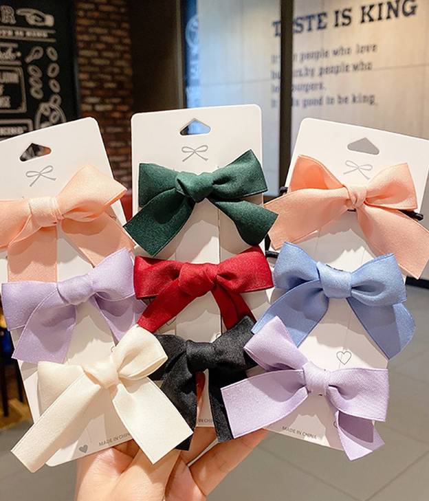 Cặp tóc, kẹp tóc nơ ruy băng cỡ 7cm thời trang Hàn Quốc