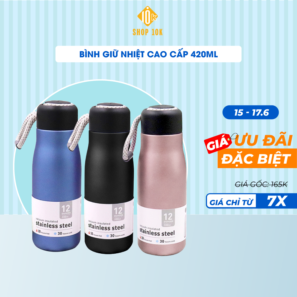 Bình giữ nhiệt mini cute, bình nước nhỏ gọn chất liệu inox 304 cao cấp không gỉ - 350ml