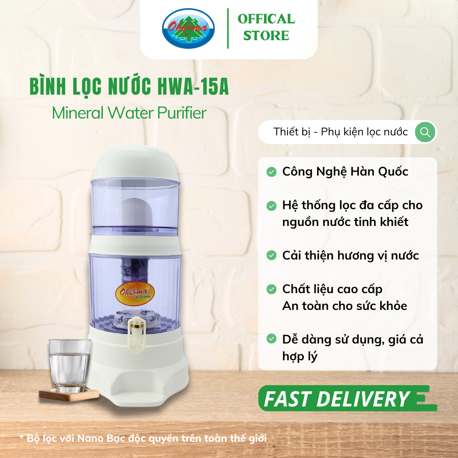Bình Lọc Nước Ohiama Mineral Water Purifier HMW-15A 15 Lit | Mang Lại Nguồn Nước Sạch Cho Gia Đình