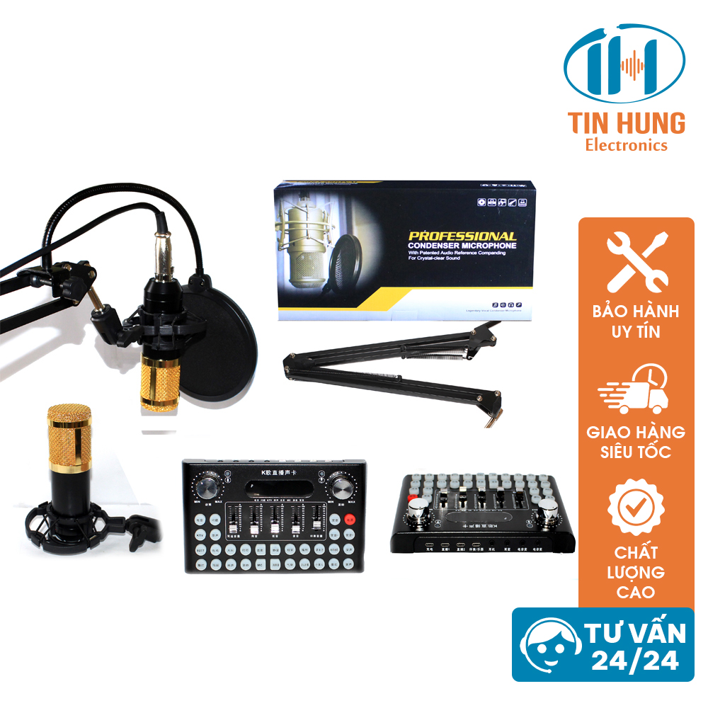 Bộ mic thu âm bluetooth livestream F007+BM800 đầy đủ phụ kiện đi kèm, chất lượng âm thanh chuyên nghiệp, nhiều hiệu ứng đặc biệt - ORIS Professional