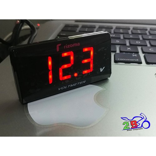Đồng hồ đo 12 volt, báo vol, đo vol điện tử gắn xe máy kiểu Rizoma cao cấp, bền đẹp, chống nước tốt