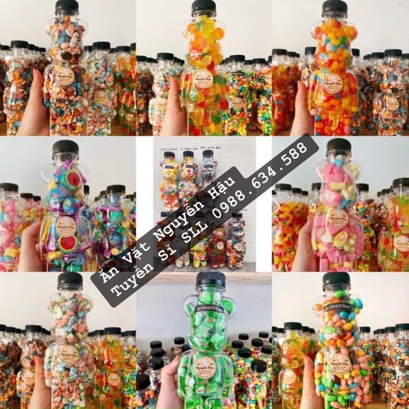 Kẹo chai gấu bearbrick các loại chai 500ml