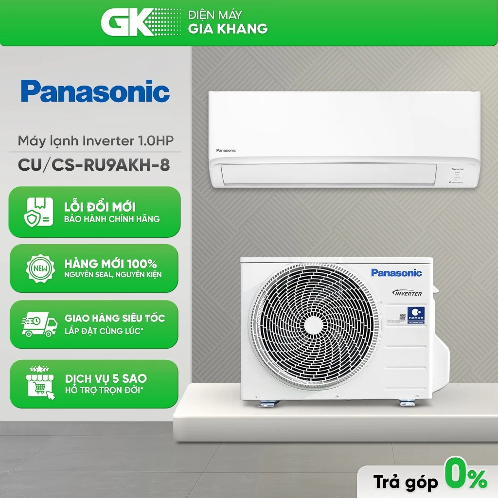 Máy lạnh panasonic inverter 1 hp cu/cs-ru9akh-8 - freeship hcm - giao toàn quốc