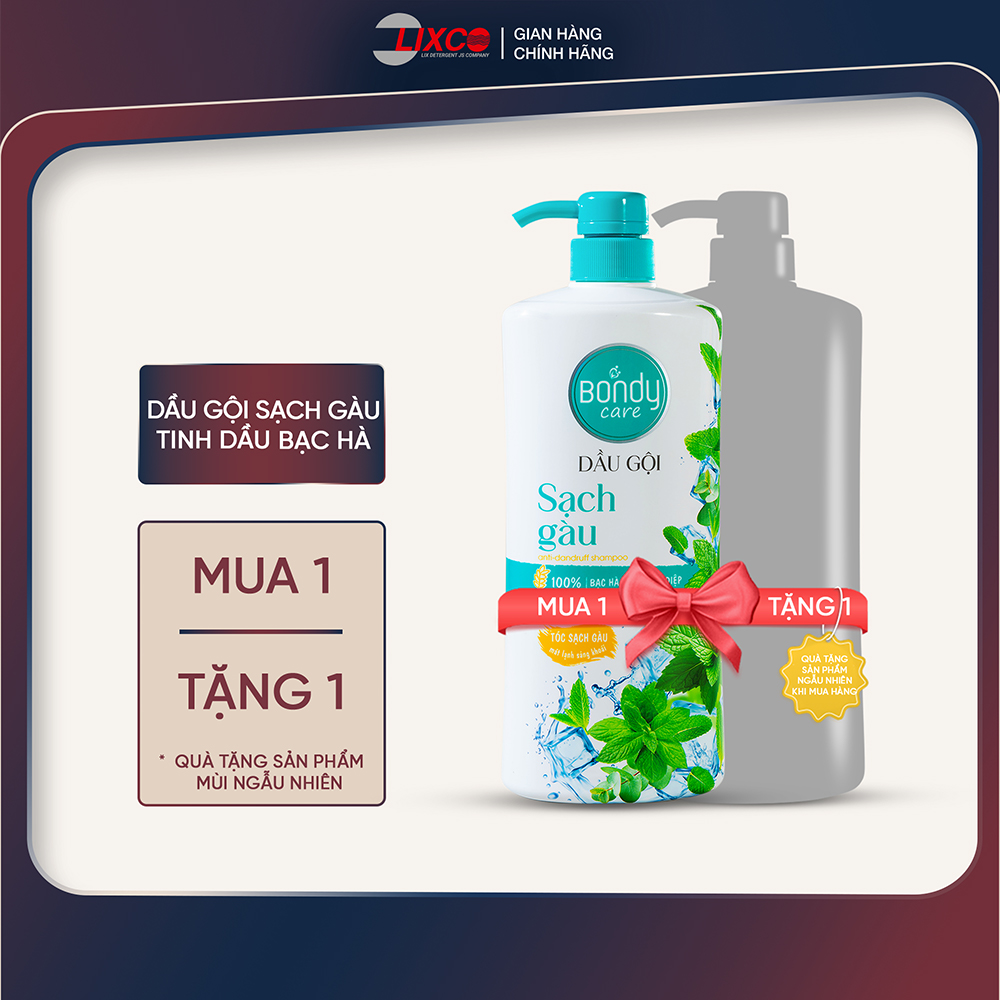 [Mua 1 tặng 1] Chai 650g Dầu gội Bondy Care sạch gàu, giảm ngứa, dầu gội làm sạch da đầu cho cả gia đình Lixco Việt Nam Z1016