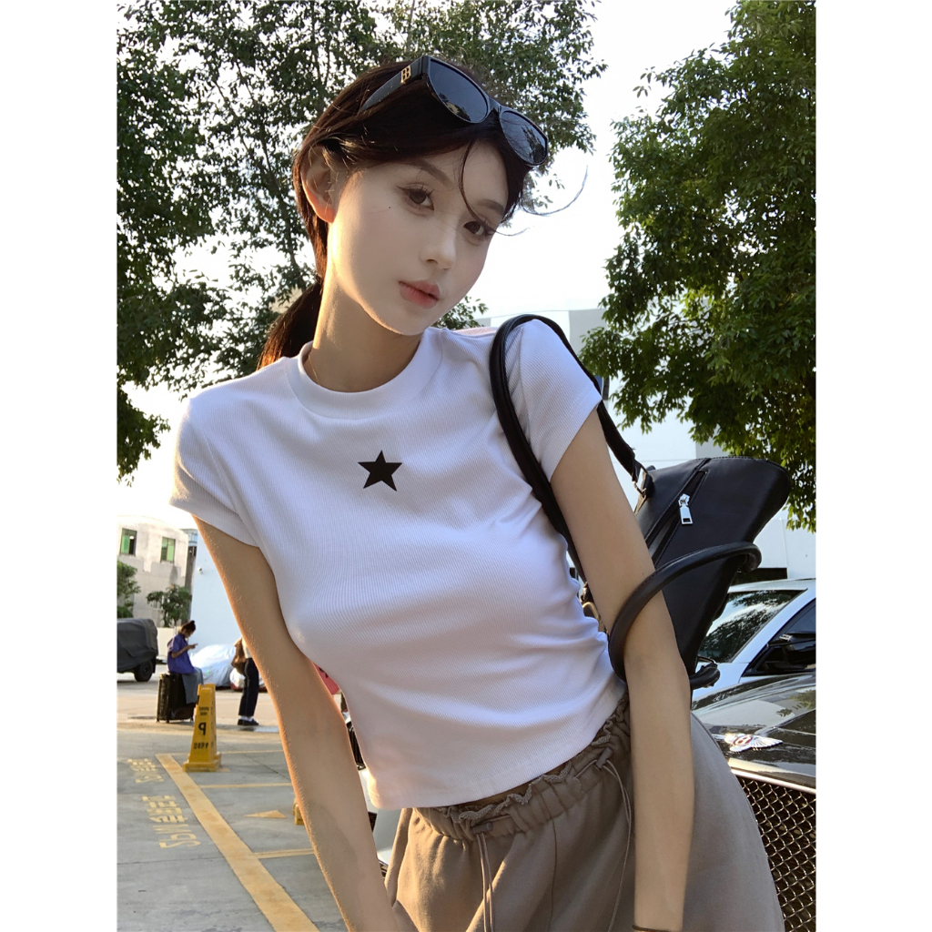 Áo thun nữ Baby Tee PINKSTORE29 in hình Ngôi Sao phong cách đơn giản A5821