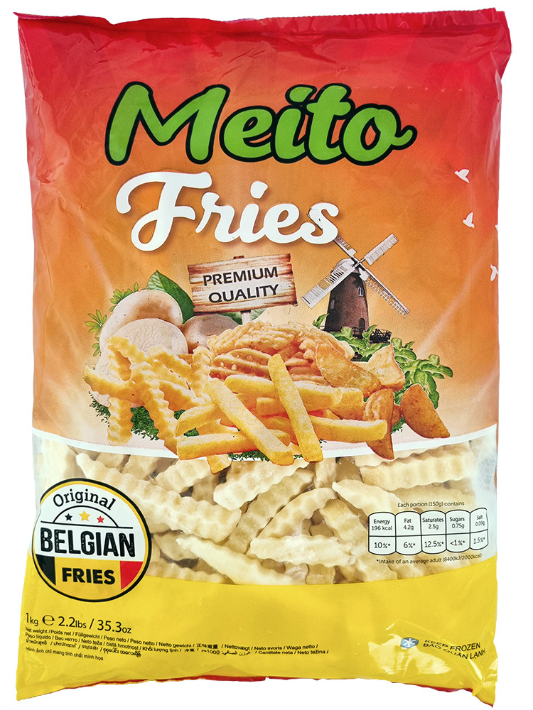 Khoai tây đông lạnh Meito cắt răng cưa 1kg