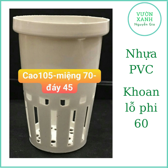 Bộ 10 rọ nhựa 70x105x40mm trồng rau thủy canh