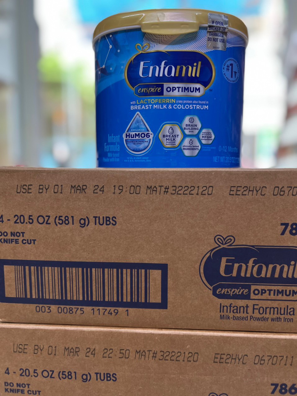 Mâu mới nhất 3/2024 sữa enfamil enspire non gmo 581g cho bé 0-12 tháng của mỹ
