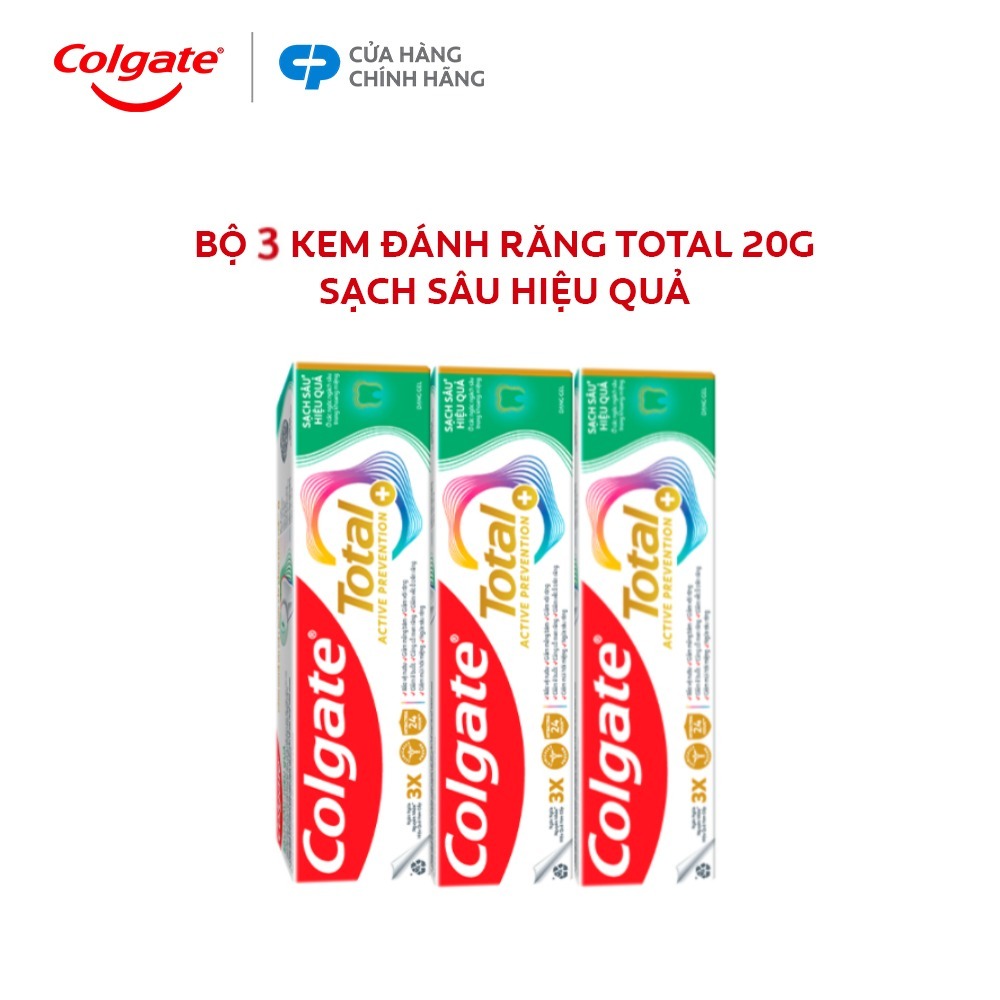 [HB Gift] Bộ 3 Kem đánh răng Colgate Total Deep Clean 20g