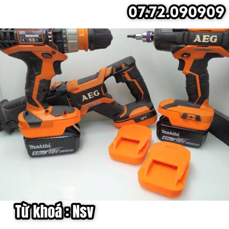 Nsv đế chuyển pin makita cho máy aeg ridgid