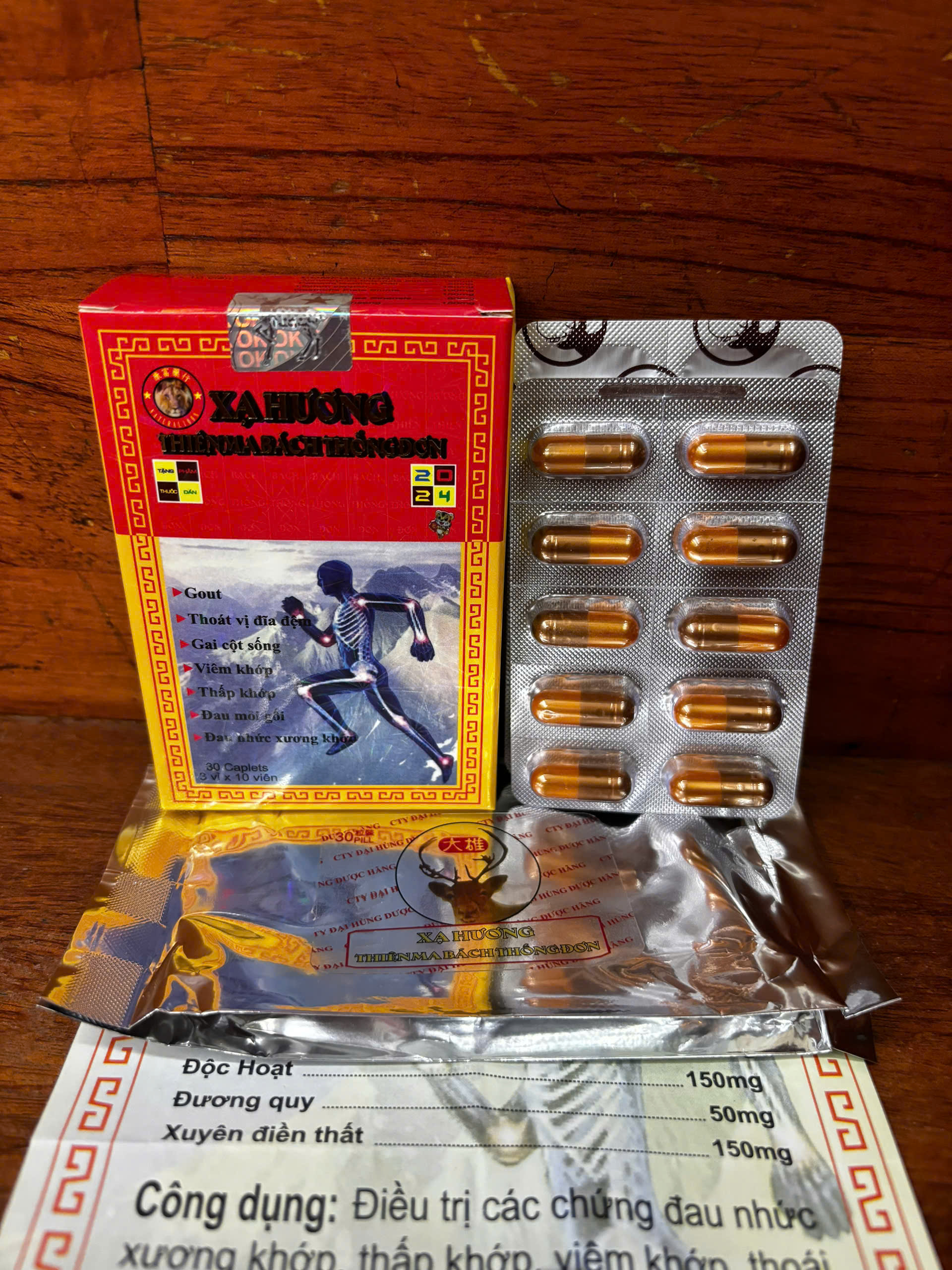  Xạ Hương Thiên Ma Bách Thống Đơn Hỗ Trợ Xương Khớp Vỹ 30 Viên Singapore 