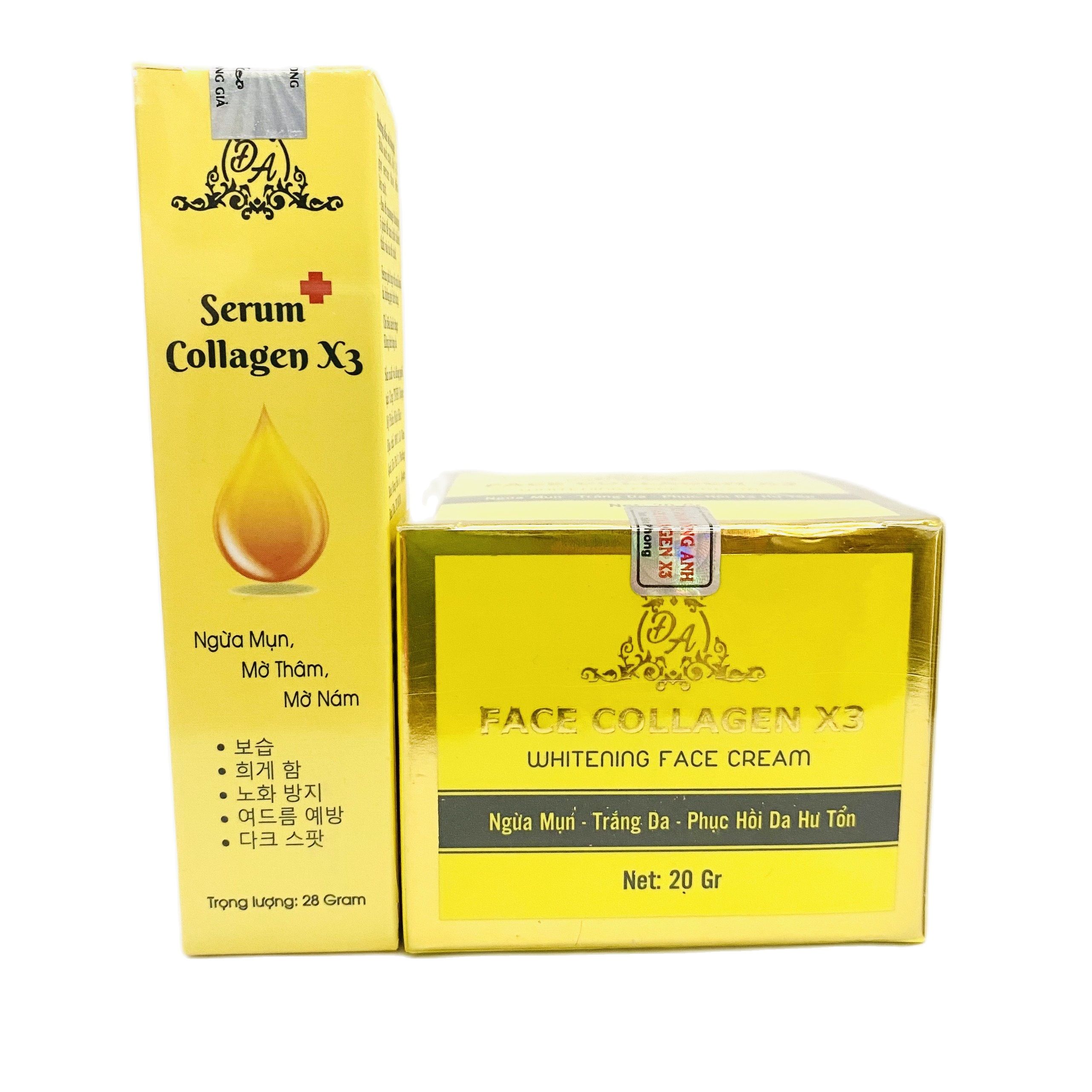 combo 2sp mỹ phẩm đông anh Kem face collagen x3+ serum nám collagen x3 - hàng chính hãng mỹ phẩm đông anh