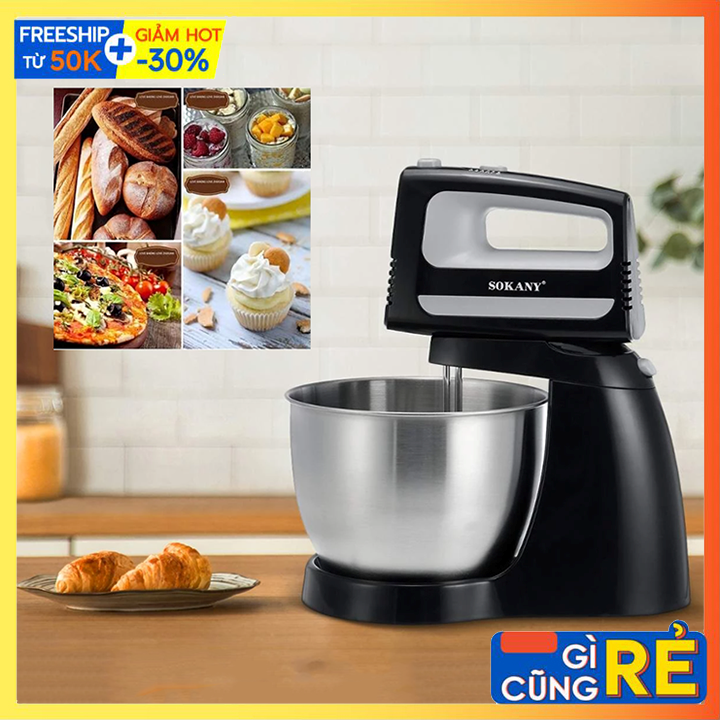 Máy đánh trứng - nhào bột - trộn đa năng 400w sokany 6622
