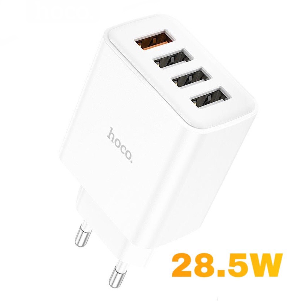 Củ sạc nhanh samsung xiaomi 28.5w 4 cổng usb hoco - cục sạc 4 in 1 đa năng qc3.0