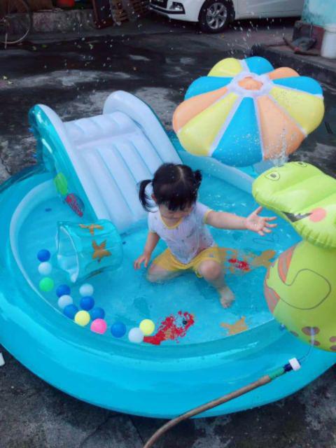 Bể bơi phao cầu trượt cá sấu chúa intex 57165 -  Bể bơi phao trẻ em, bể bơi cho bé, bể bơi ngoài trời ( chưa kèm bơm)