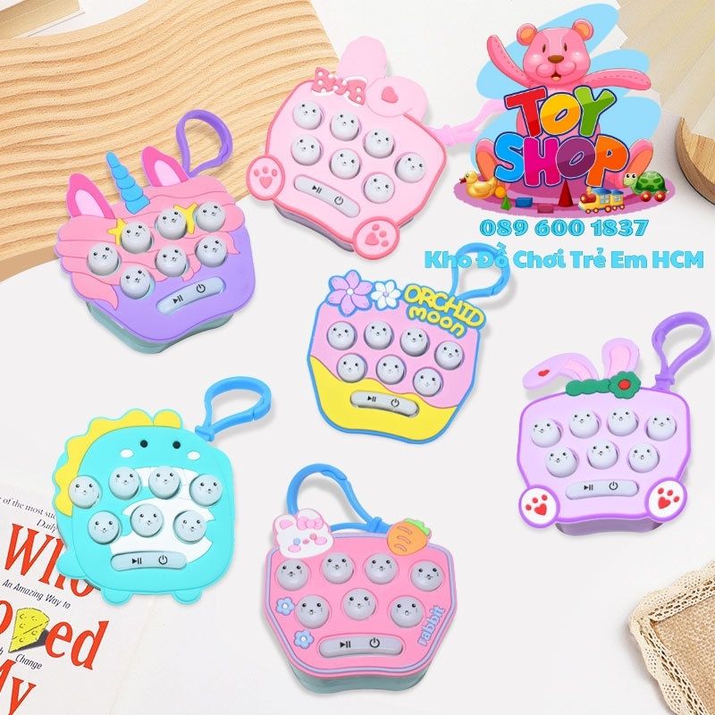 Móc khoá pop it có game đập chuột – đồ chơi pop it cho bé