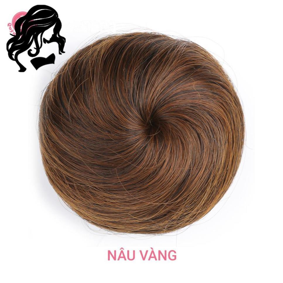 Tóc giả búi củ tỏi CAO CẤP. Búi tóc cao tự nhiên giống tóc .t.h.ậ.t., dây rút tiện lợi