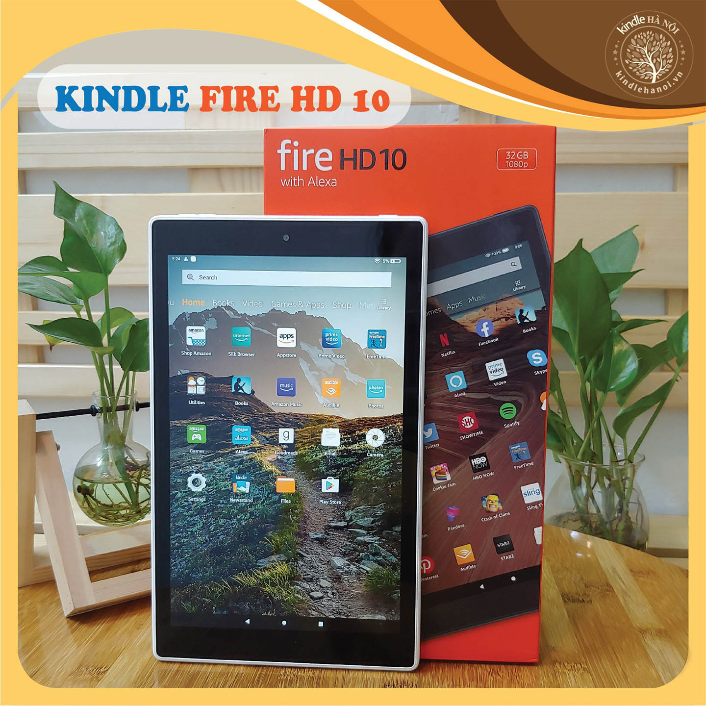 [FreeshipMAX] Máy tính bảng kindle Fire HD10 (7th, 9th), màn hình 10’’ 1080P, Storage 32GB, CPU Octa-core 2.0GHz, Ram 1,5GB.