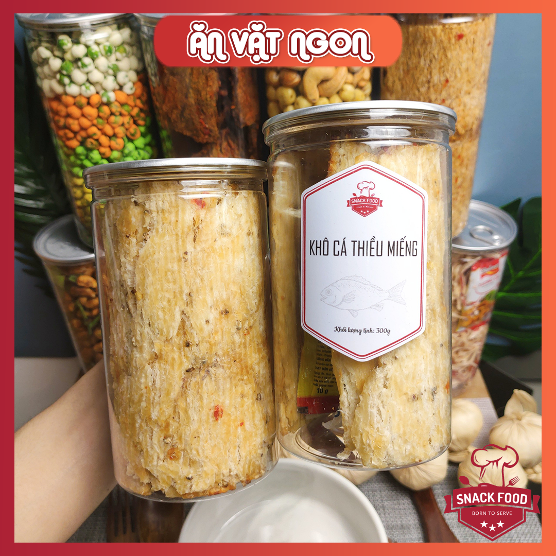 300gr, Khô cá thiều miếng lớn, siêu ngon, hủ pet, Đồ ăn vặt Snack Food