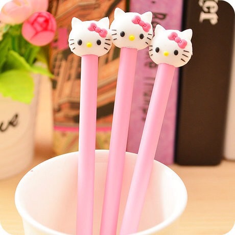 Bút viết mực nước Mèo Kitty có 4 màu mực đen đỏ xanh tím - SakuraShop