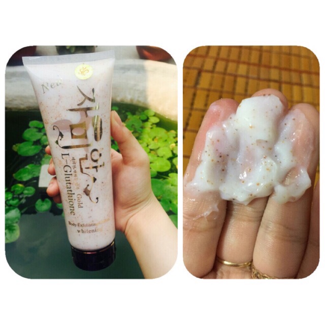 Tẩy tế bào chết Body Gel Gold Whitening 350ml giúp loại bỏ bụi bẩn da chết, diệt khuẩn, làm da trắng mịn, mờ vết thâm, loại bỏ lớp da sần sùi, sạm nám