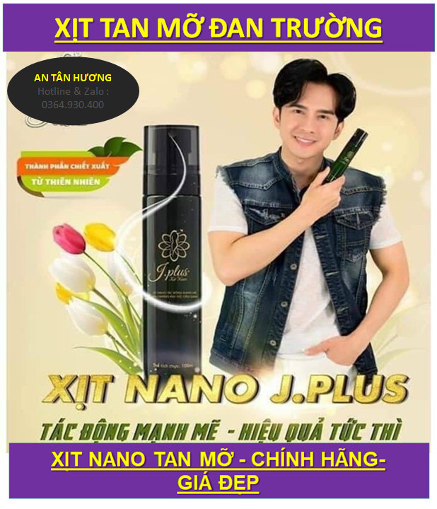 Chai Xịt Nano Tan Mỡ J.PLUS - xịt tan mỡ Đan Trường , giảm cân tan mỡ hiệu quả công nghệ Hàn Quốc