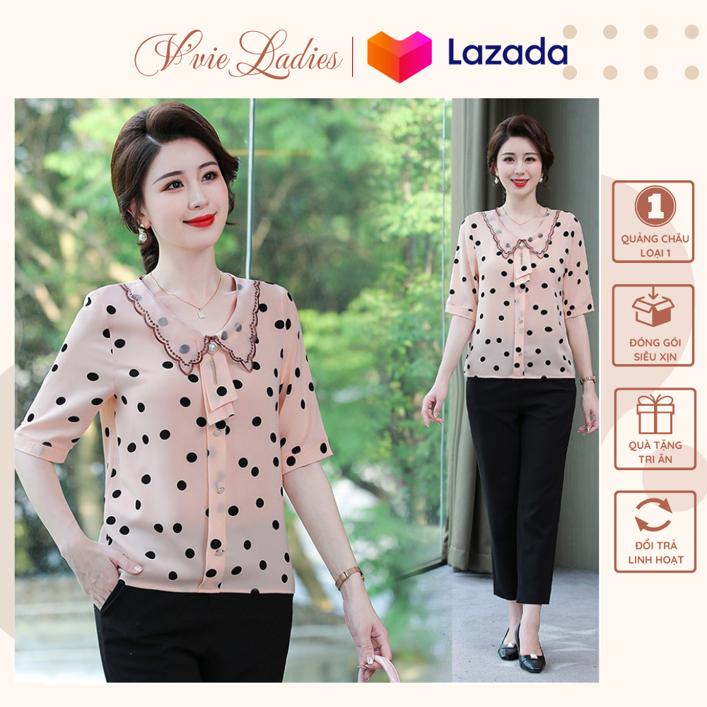 Hàng Quảng Châu]Áo Kiểu Đẹp Nữ Trung Niên Vvie Ladies, Vải Voan Cao Cấp Sang  Trọng Tặng Mẹ #D1 | Lazada.Vn
