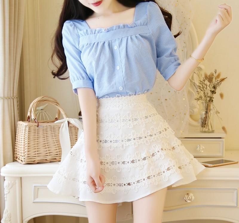 [HCM]Áo kiểu sọc caro nhí